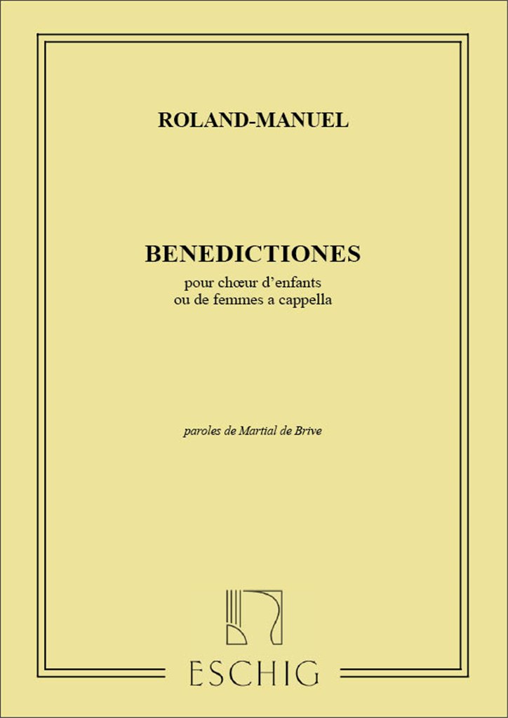 Roland-Manuel Benedictionnes Choeur D'Enfants Ou